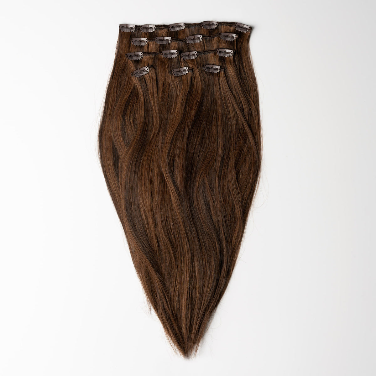 Clip in extensions - Dark Chocolate Brown Mix 1B/4