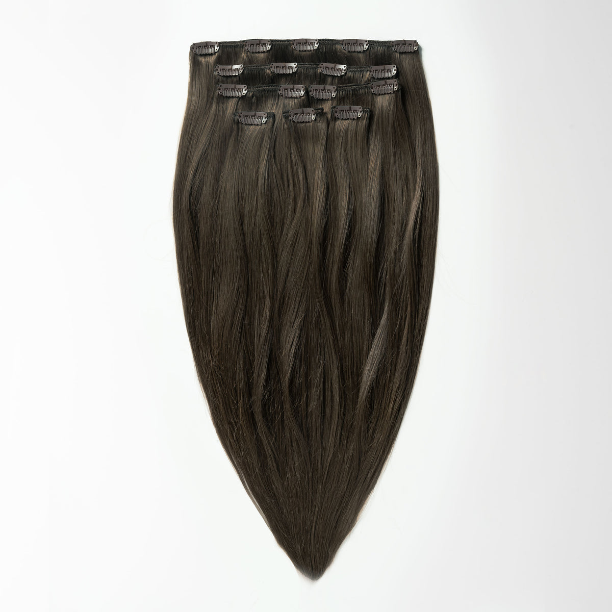Clip in extensions - Extra Dark Ash Brown 1C