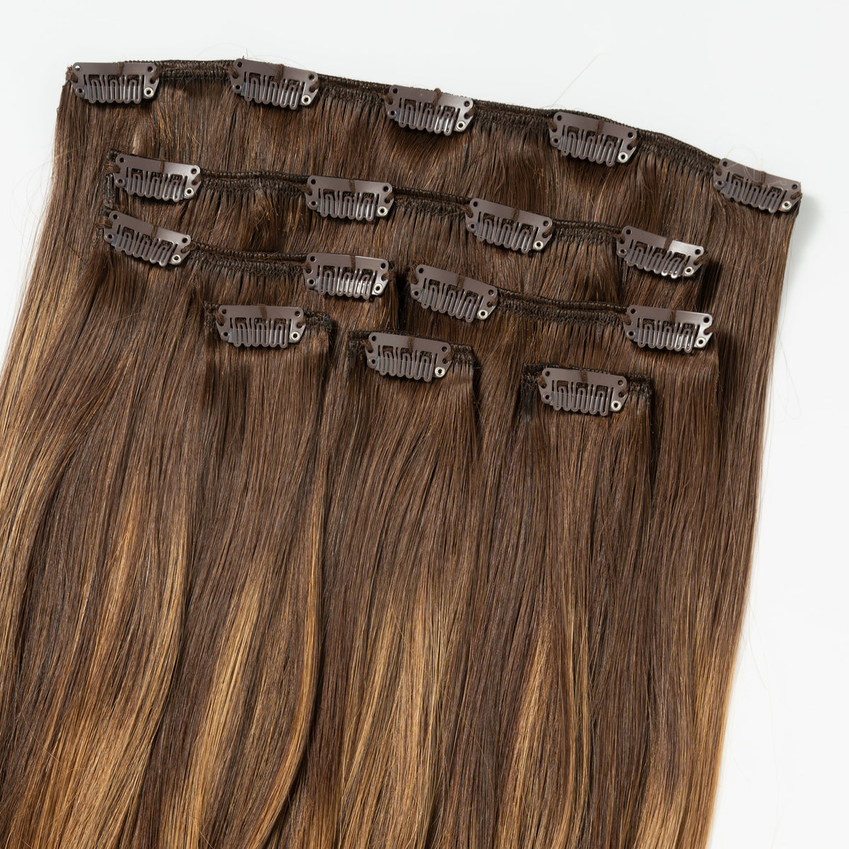 Clip in extensions - Warm Brown Balayage 2+7