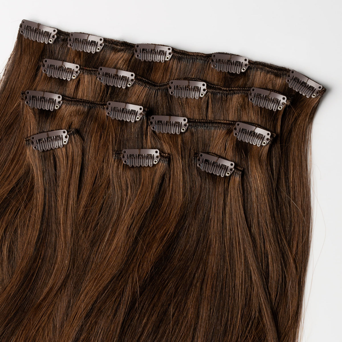 Clip in extensions - Dark Chocolate Brown Mix 1B/4