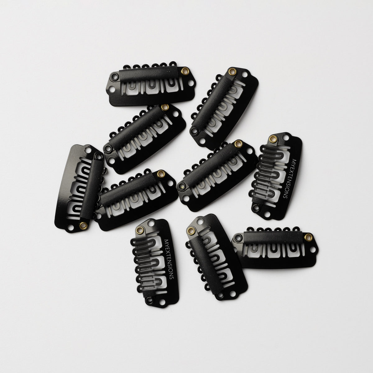 Clips voor extensions - 10 stuks - Zwart
